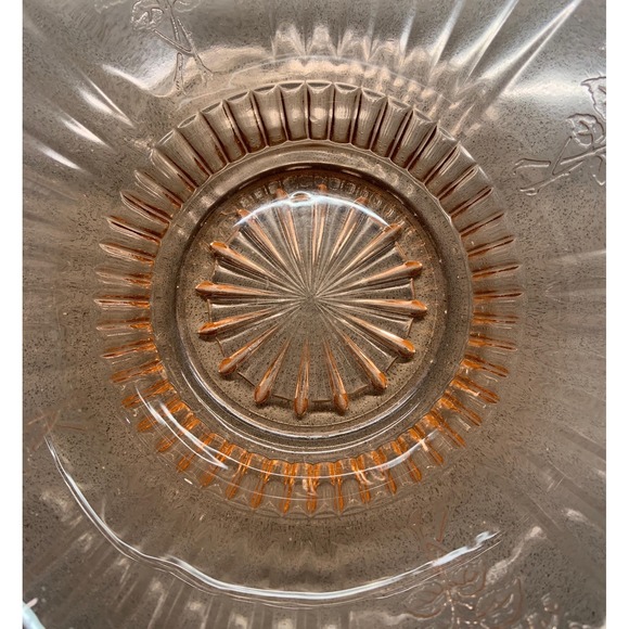 Vintage 1930s Anchor Hocking Mayfair Open Rose Pink Depression Glass Bowl - Picture 5 of 6